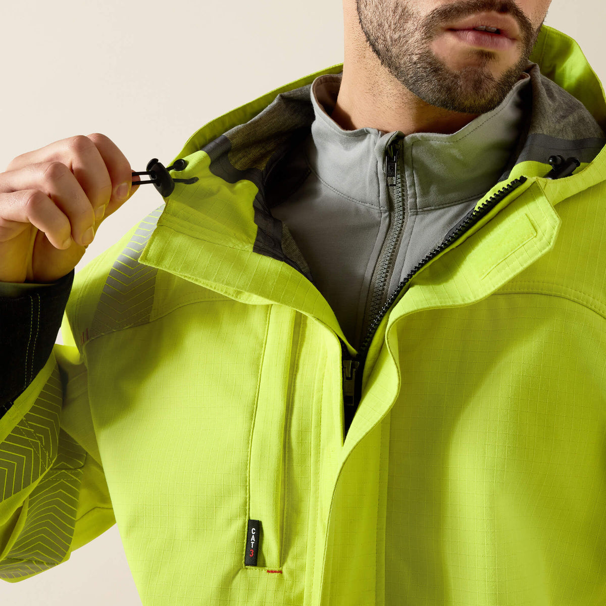 FR Hi-Vis Hooded Waterproof Jacket Ariat Work