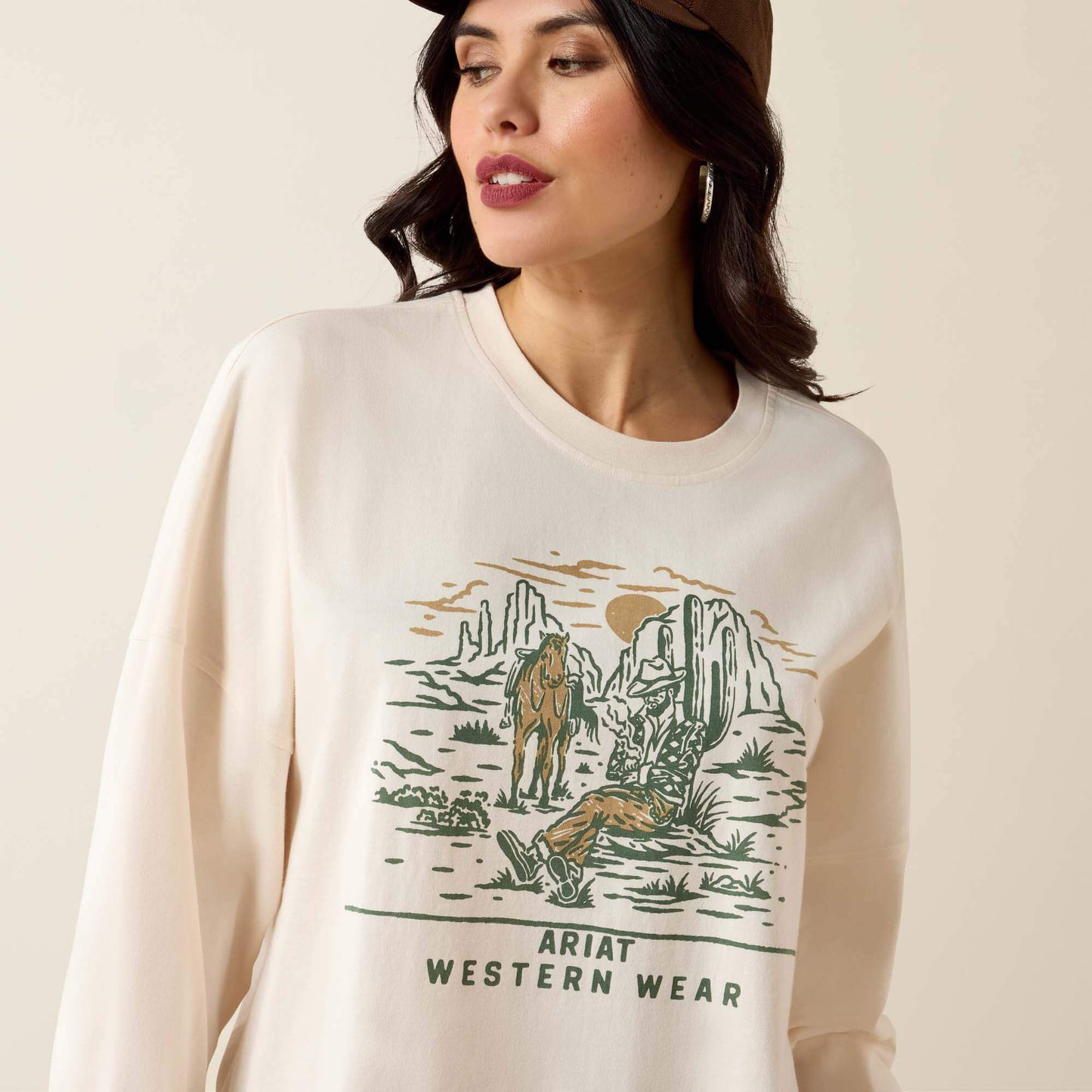 Canvas Oversized Long Sleeve T-Shirt Ariat Sale
