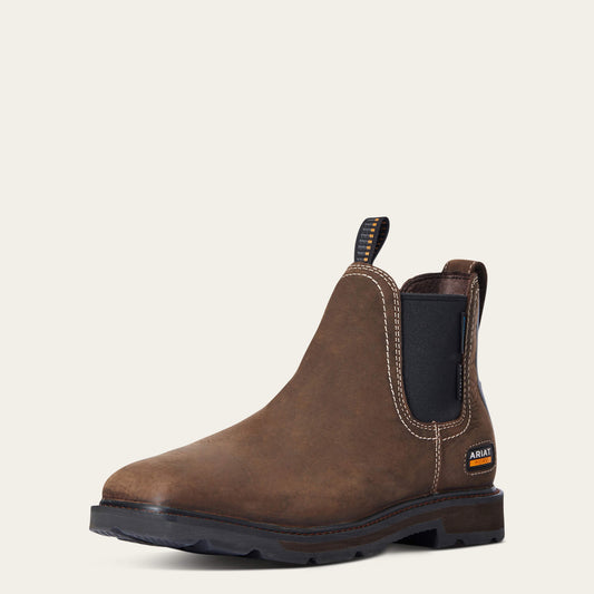 Groundbreaker Chelsea Wide Square Toe Waterproof Steel Toe Work Boot Ariat Men|Work