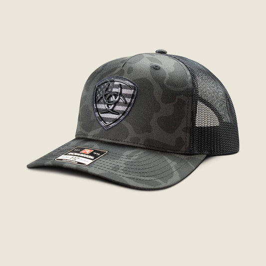 Camo Embroidery Shield Cap Ariat Men|Accessories