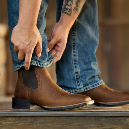 Booker Chelsea Wide Square Toe Western Boot Ariat Men