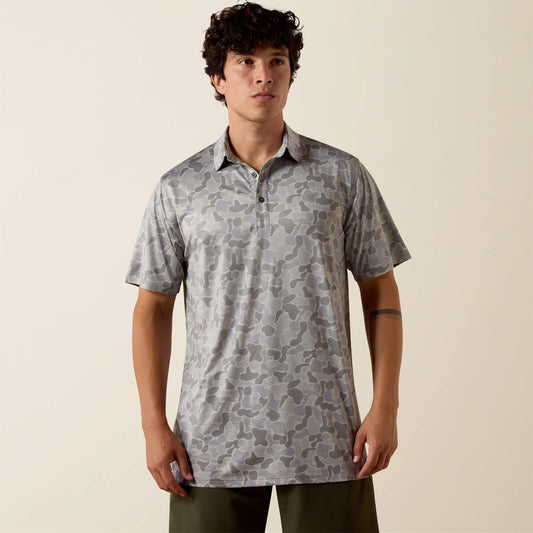 All Over Print Heathered Fitted Polo Ariat Men