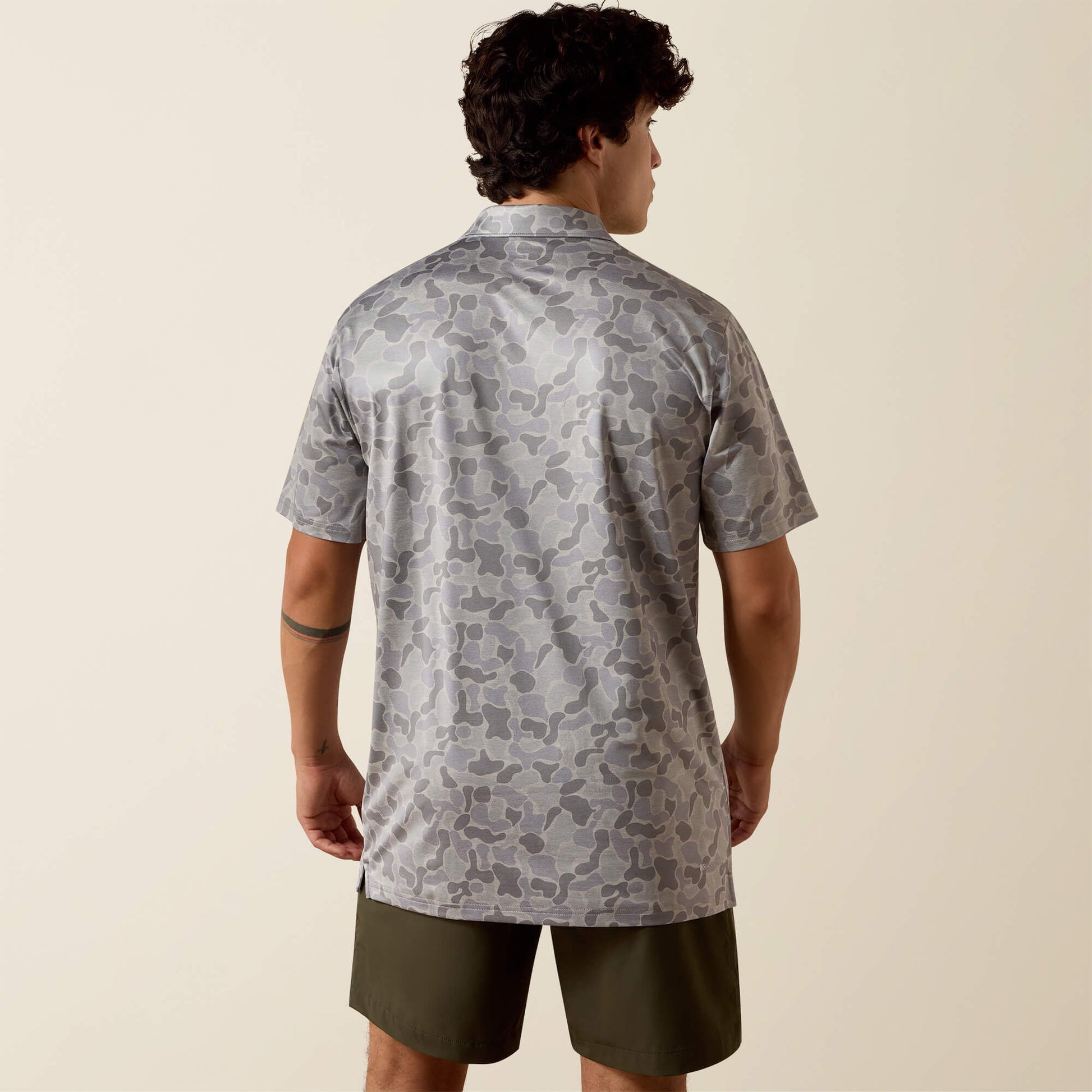 All Over Print Heathered Fitted Polo Ariat Men