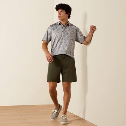 All Over Print Heathered Fitted Polo Ariat Men