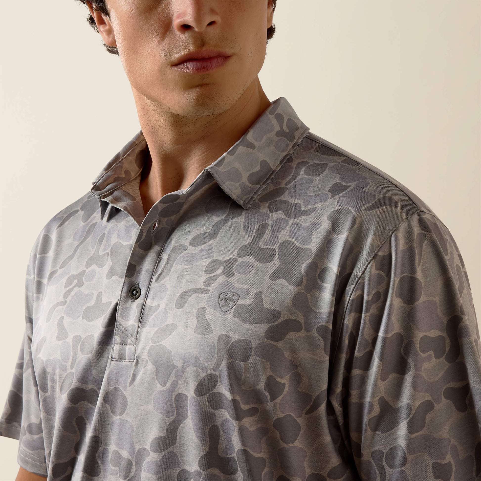 All Over Print Heathered Fitted Polo Ariat Men