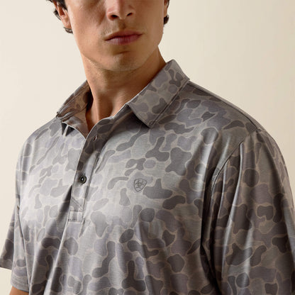 All Over Print Heathered Fitted Polo Ariat Men