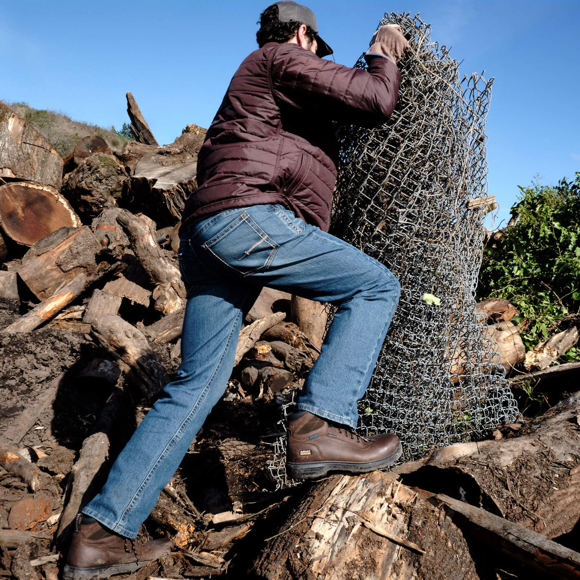 Men's Slim Fit Work Pants - Rebar Denim Ariat Men|Work