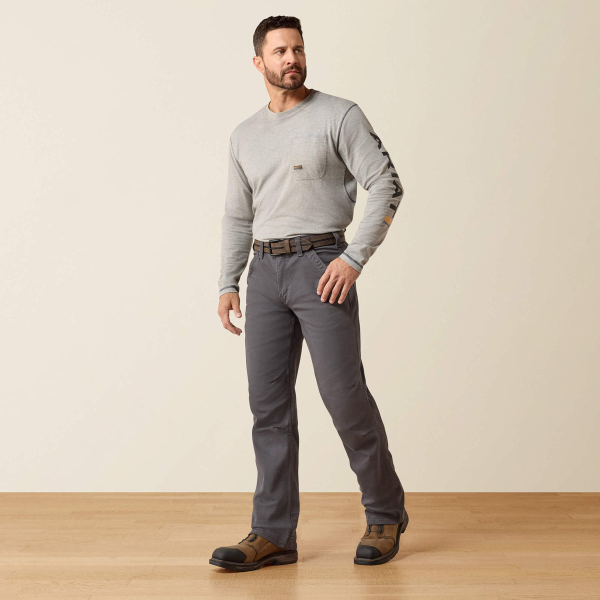 Rebar M4 Relaxed DuraStretch Washed Twill Dungaree Boot Cut Pant Ariat Men|Work