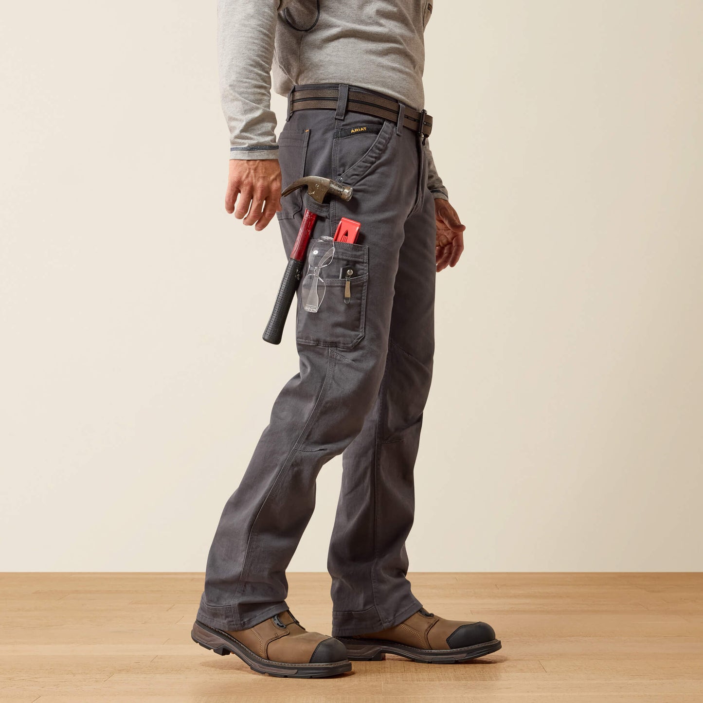 Rebar M4 Relaxed DuraStretch Washed Twill Dungaree Boot Cut Pant Ariat Men|Work