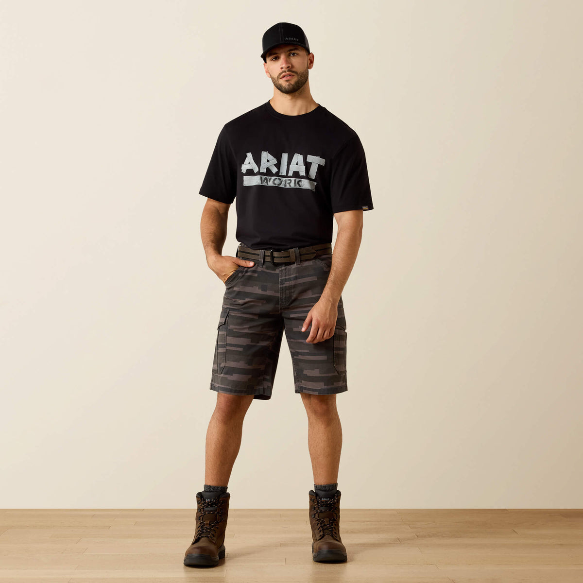 Rebar DuraStretch Made Tough Cargo 11" Short Ariat Men