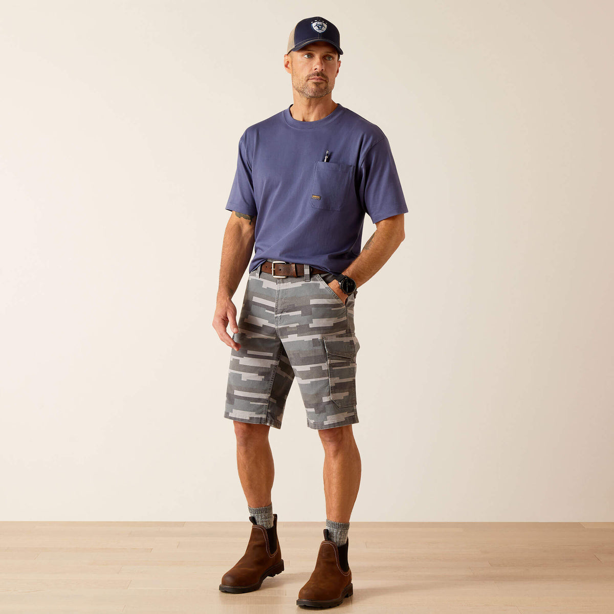 Rebar DuraStretch Made Tough Cargo 11" Short Ariat Men