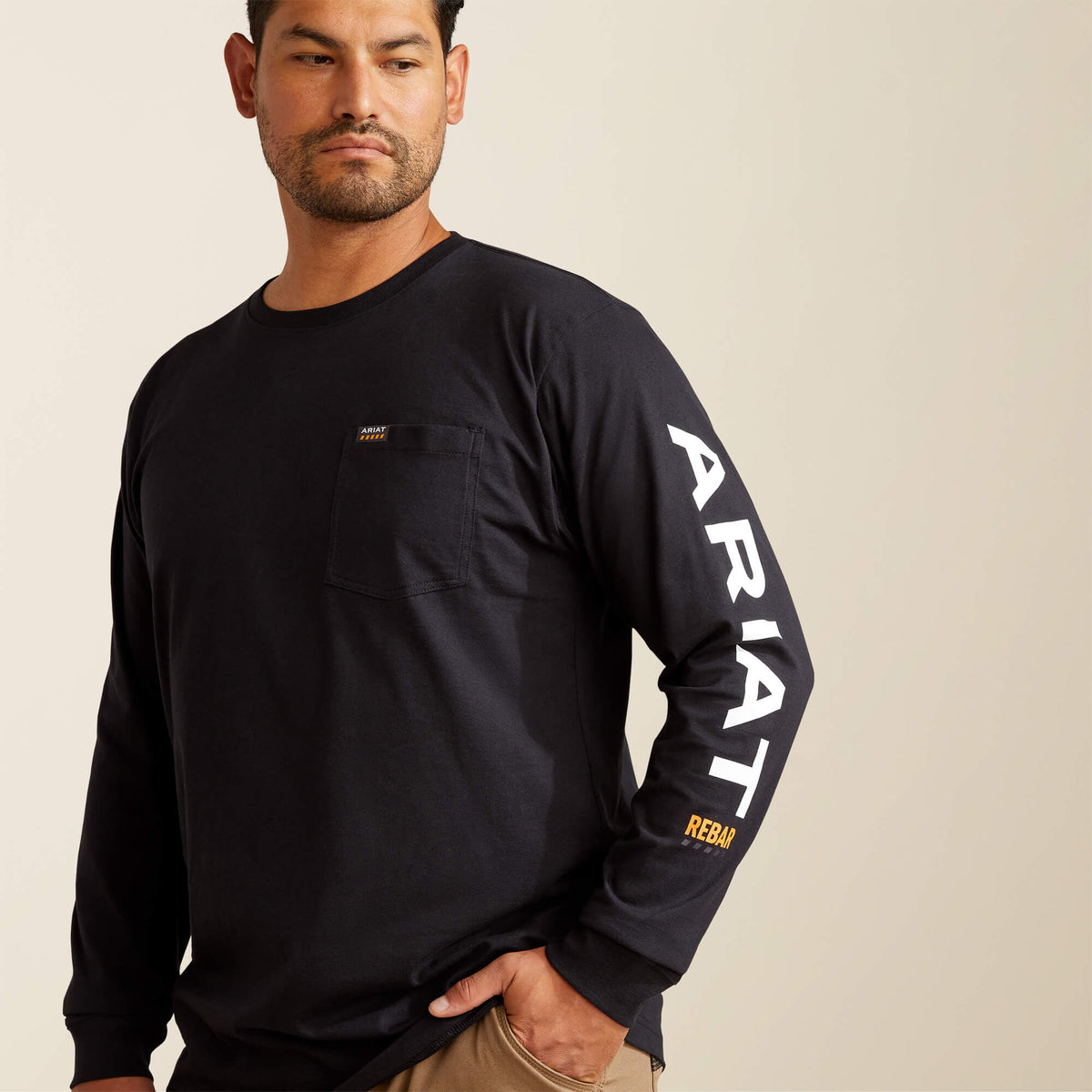 Rebar Cotton Strong Standard Logo Pocket T-Shirt Ariat Men|Work
