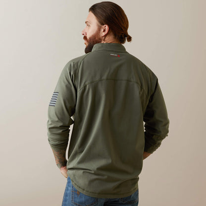 FR Combat Stretch Patriot 1/4 Zip Work Shirt Ariat Men|Work