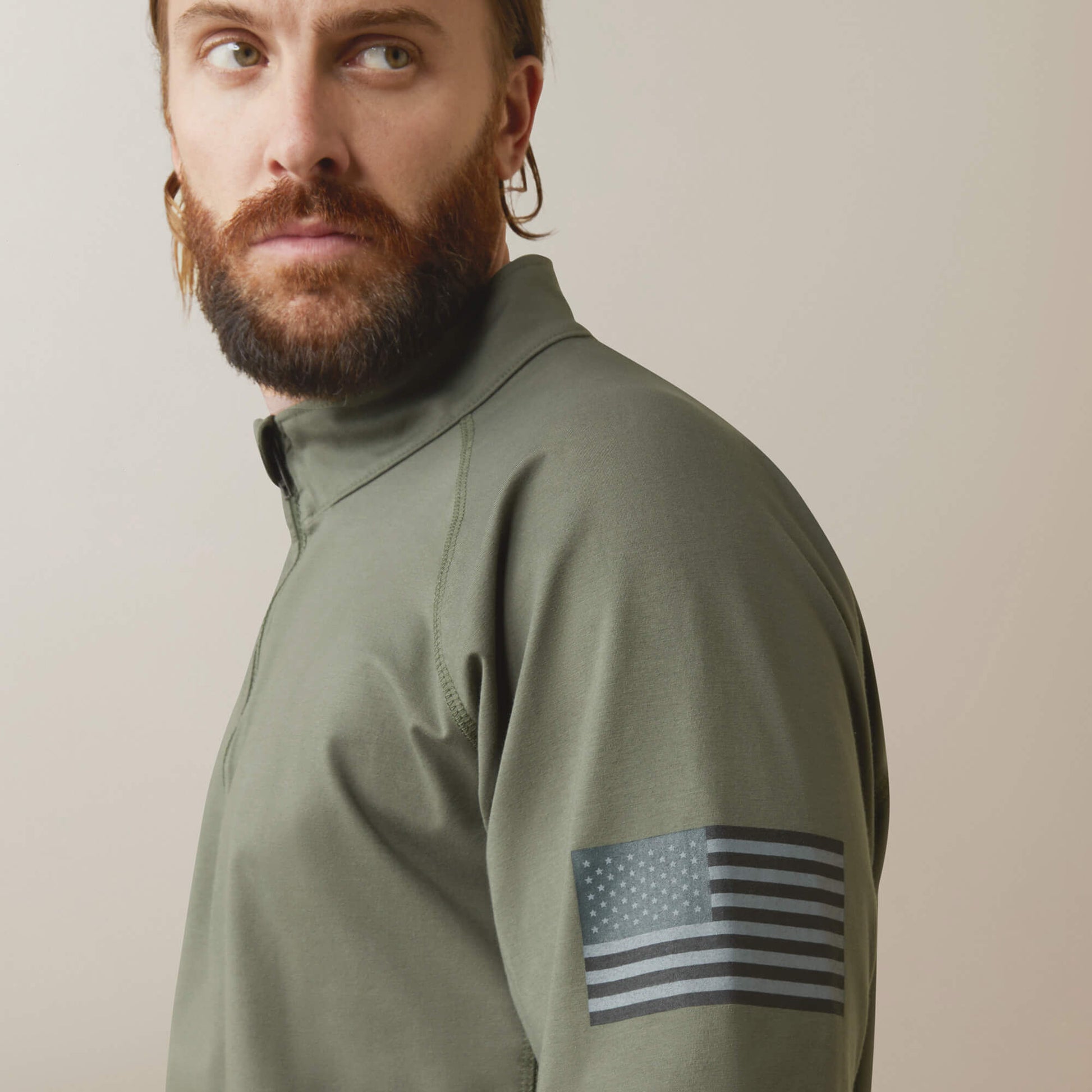 FR Combat Stretch Patriot 1/4 Zip Work Shirt Ariat Men|Work