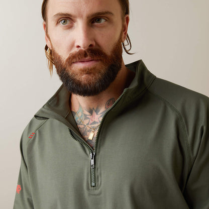 FR Combat Stretch Patriot 1/4 Zip Work Shirt Ariat Men|Work