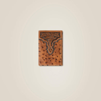 Ostrich Trifold Wallet Ariat Men|Accessories