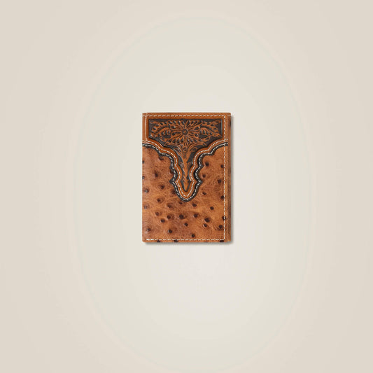 Ostrich Trifold Wallet Ariat Men|Accessories
