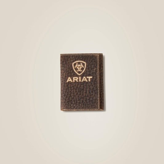 Pebble Leather Trifold Wallet Ariat Men|Accessories
