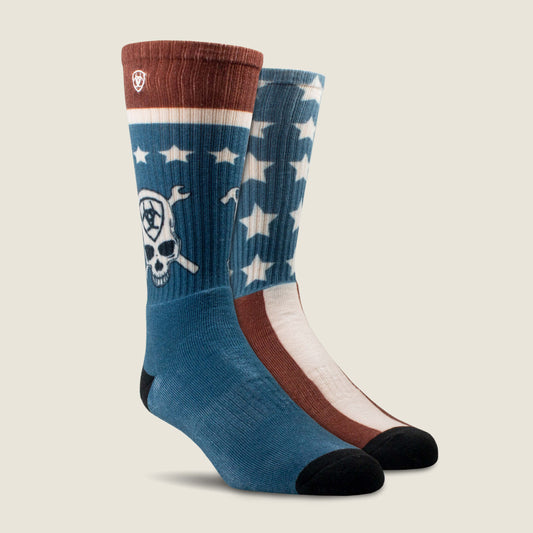 Patriot Graphic Crew Work Sock Ariat Men|Accessories