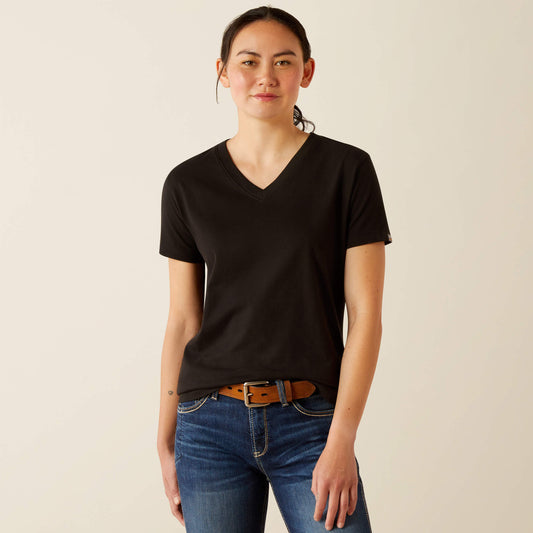 Rebar Cotton Strong Standard V-Neck T-Shirt Ariat Women|Work