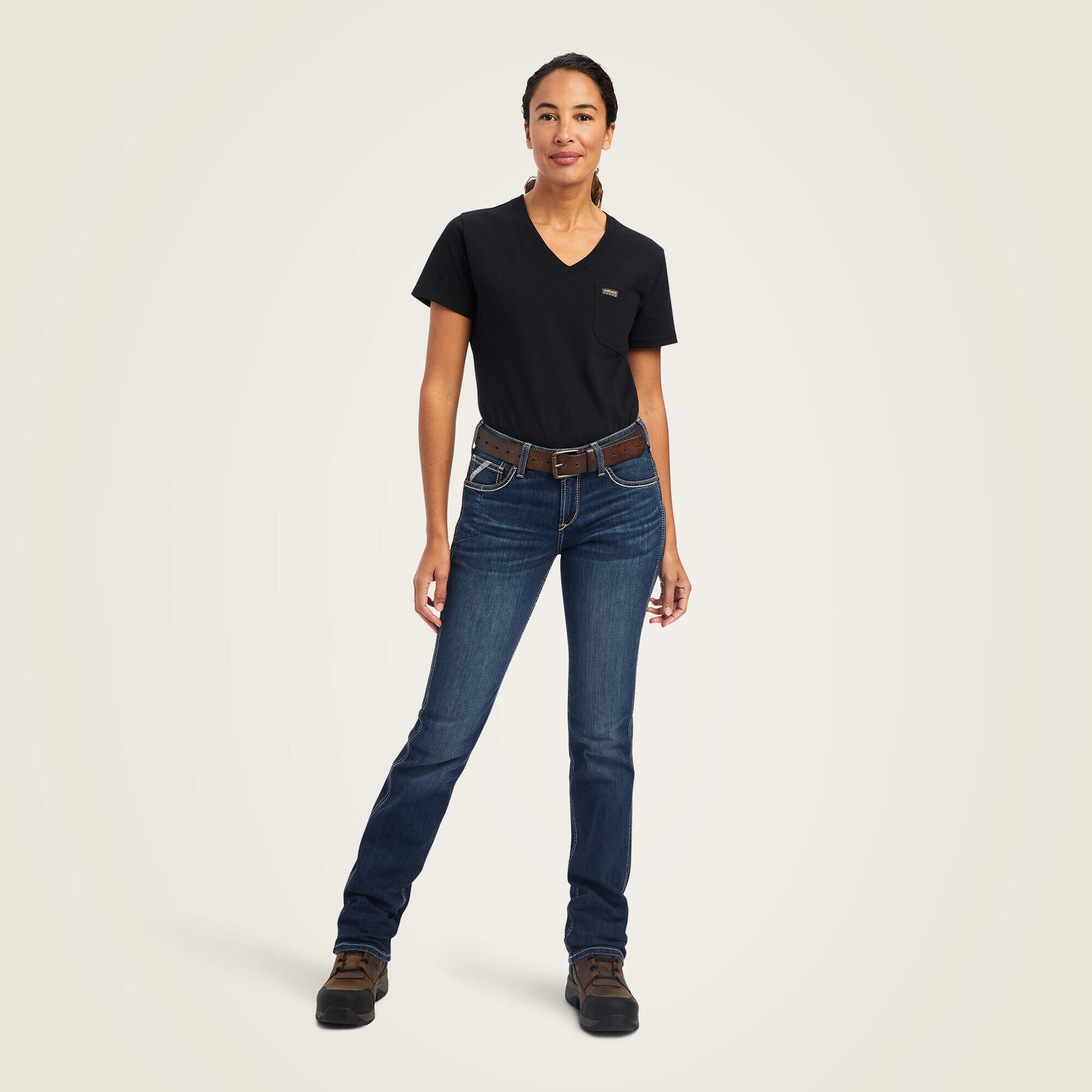 Rebar Perfect Rise Riveter DuraStretch Straight Leg Jeans Ariat Women|Work