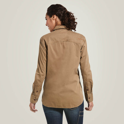 Rebar Washed Twill Work Shirt Ariat Women|Work