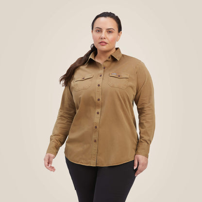 Rebar Washed Twill Work Shirt Ariat Women|Work