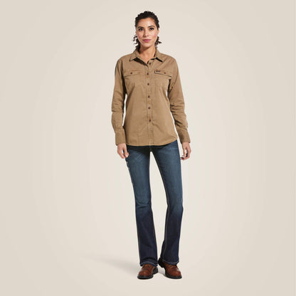Rebar Washed Twill Work Shirt Ariat Women|Work