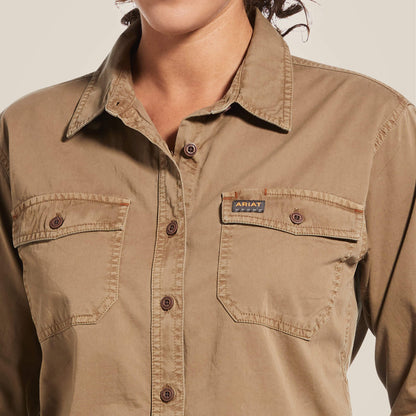 Rebar Washed Twill Work Shirt Ariat Women|Work