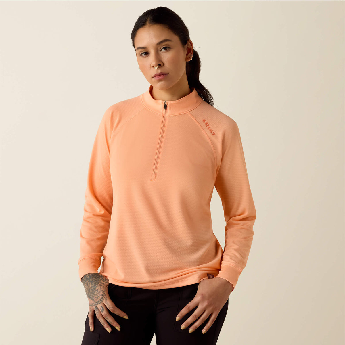 Rebar Heat Fighter 1/2 Zip T-Shirt Ariat Women|Work