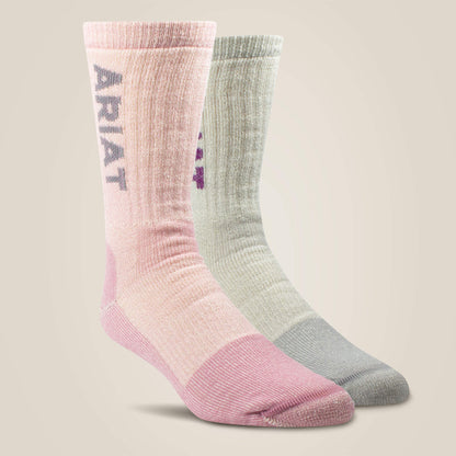 Midweight Merino Wool Blend Steel Toe Work Sock 2 Pair Multi Color Pack Ariat Women|Accessories