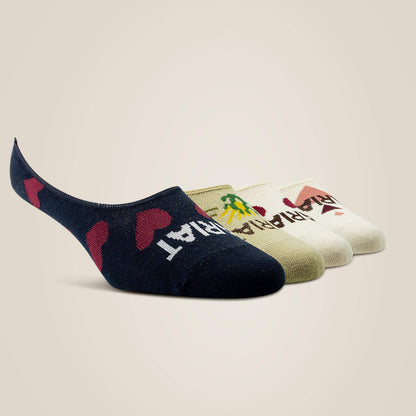 No Slip No Show Sock 2 Pair Multi Color Pack Ariat Women|Accessories
