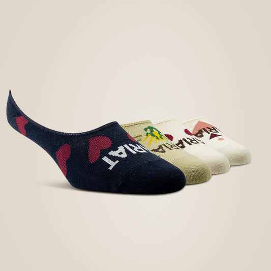 No Slip No Show Sock 2 Pair Multi Color Pack Ariat Women|Accessories