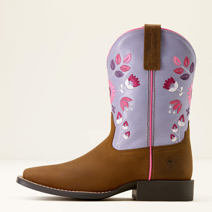 Wild Bloom Wide Square Toe Western Boot Ariat Kids