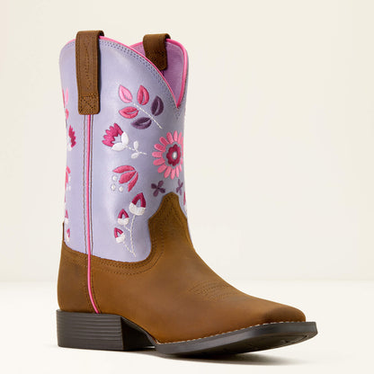 Wild Bloom Wide Square Toe Western Boot Ariat Kids
