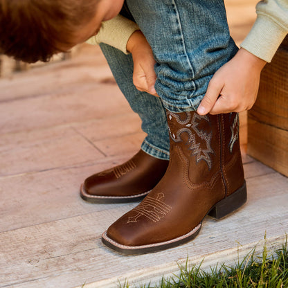 Tombstone Wide Square Toe Western Boot Ariat Kids