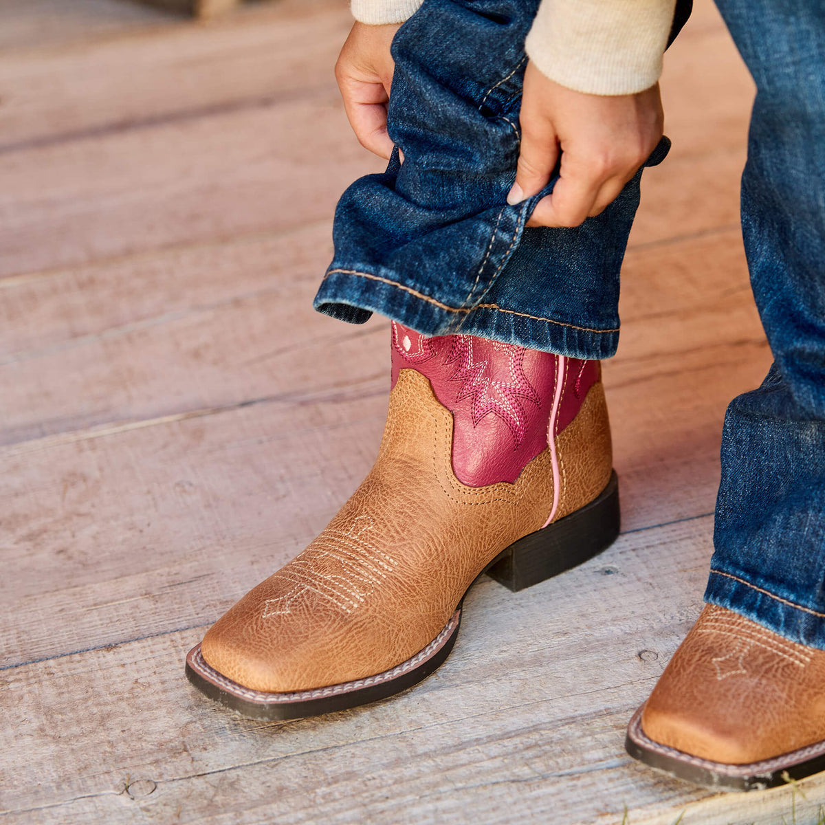 Tombstone Wide Square Toe Western Boot Ariat Kids