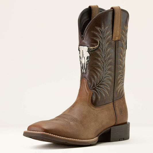 Sport Steer Skull Wide Square Toe Cowboy Boot Ariat Kids|Men