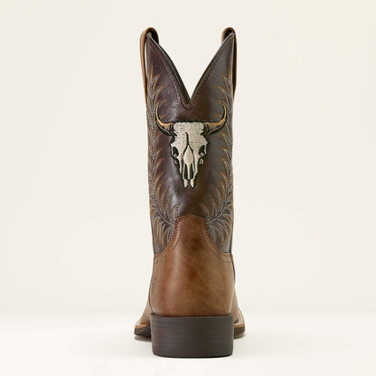 Sport Steer Skull Wide Square Toe Cowboy Boot Ariat Kids|Men
