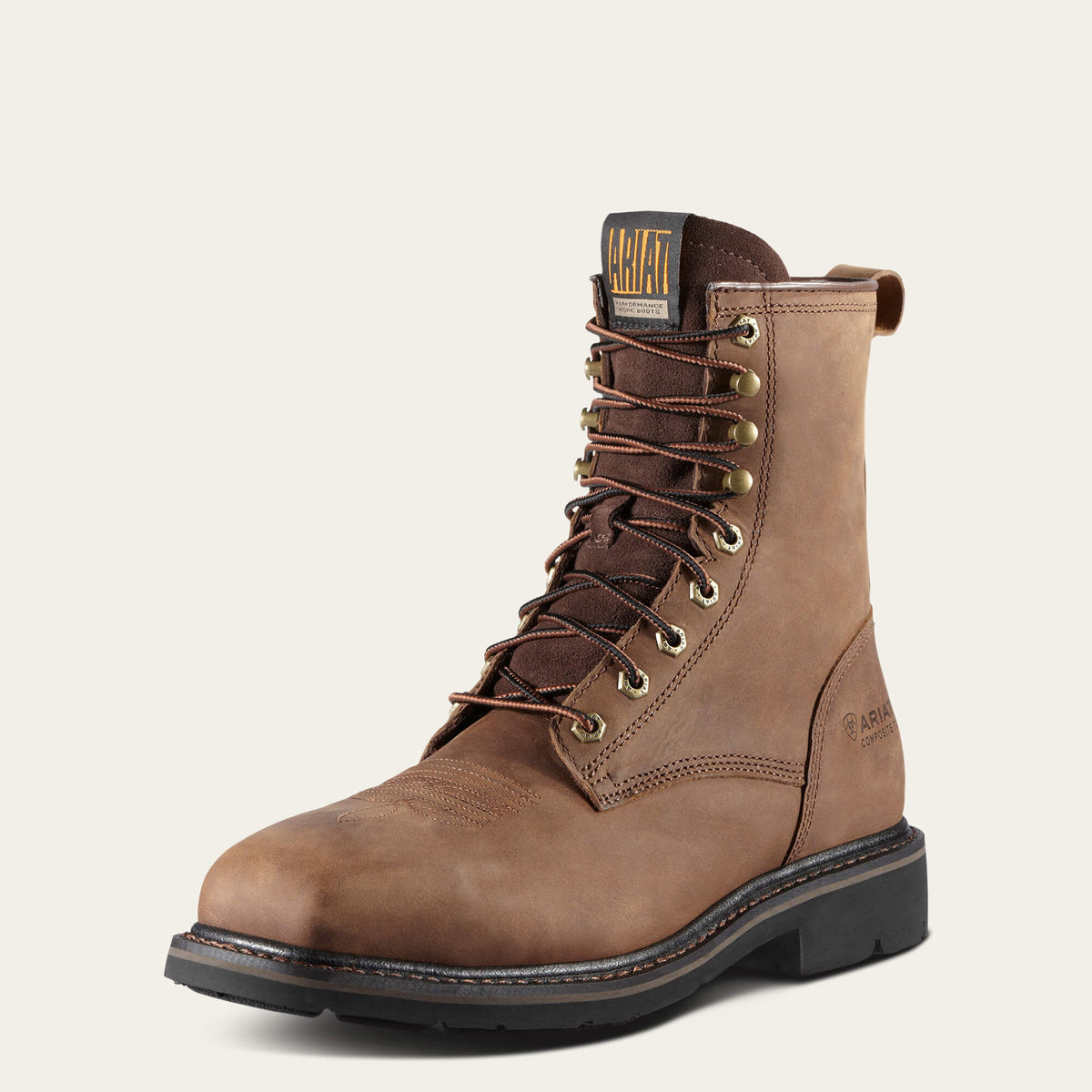 Cascade 8" Wide Square Toe Steel Toe Work Boot Ariat Work|Men