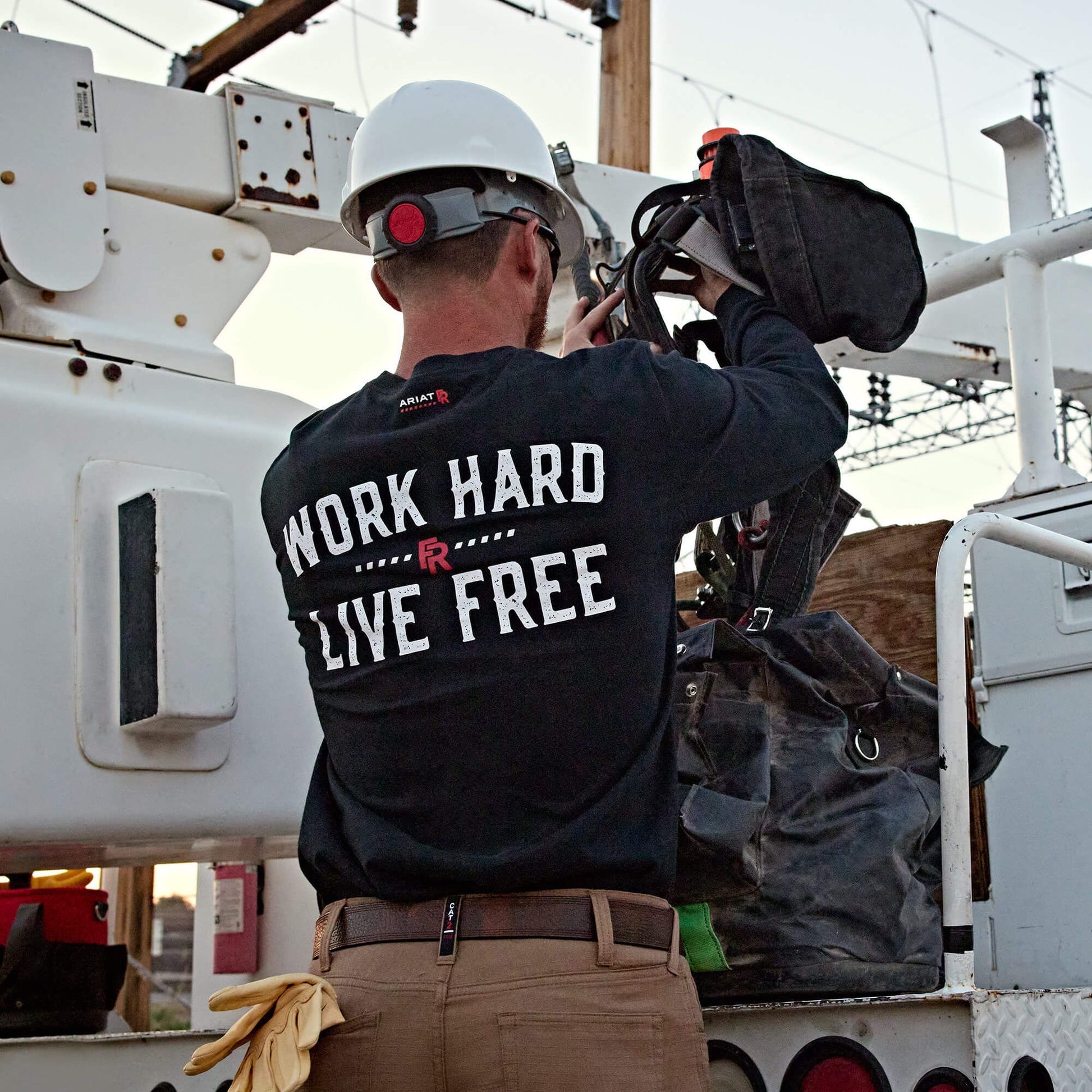 FR Work Hard Live Free T-Shirt Ariat Work|Men