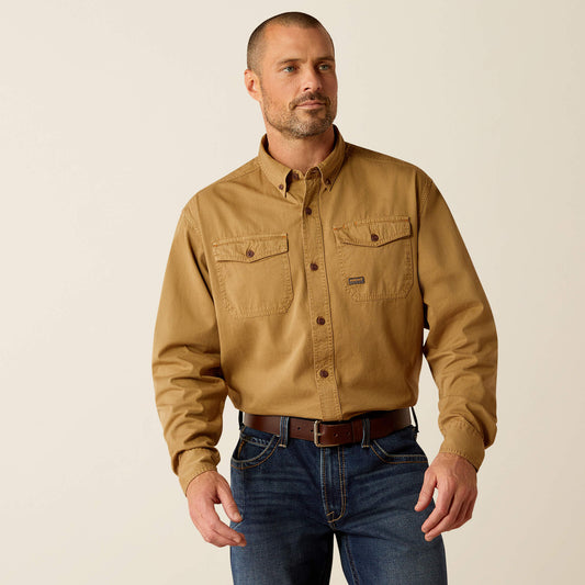 Rebar Washed Twill Work Shirt Ariat Work|Men