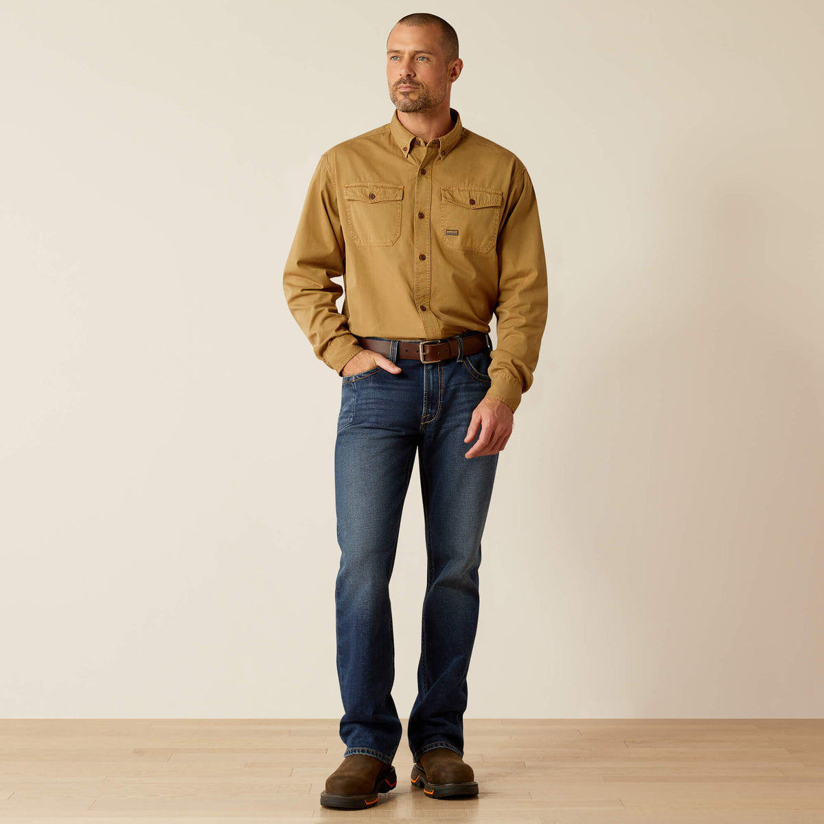 Rebar Washed Twill Work Shirt Ariat Work|Men