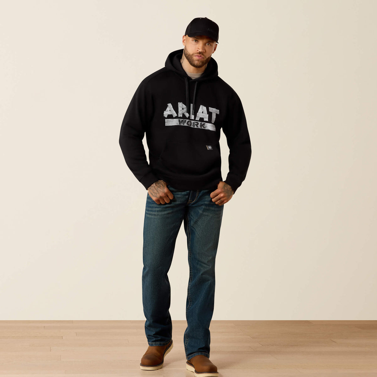 Rebar Lightweight Duct Logo Hoodie Ariat Work|Men
