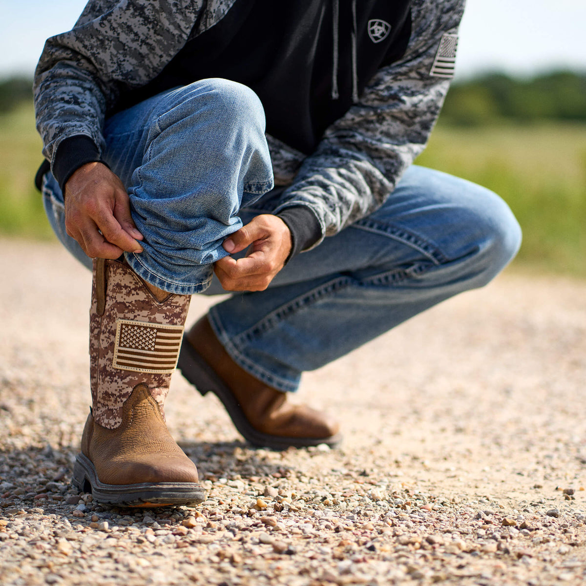 WorkHog Patriot Steel Toe Work Boot Ariat Sale|Work