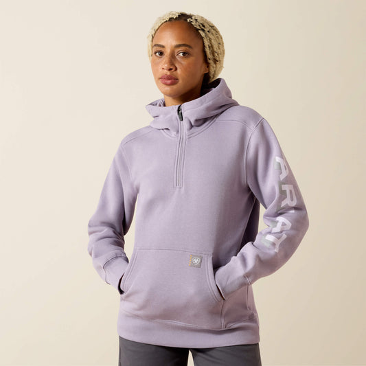 Rebar Lightweight Logo 1/2 Zip Hoodie Ariat Sale|Women|Work