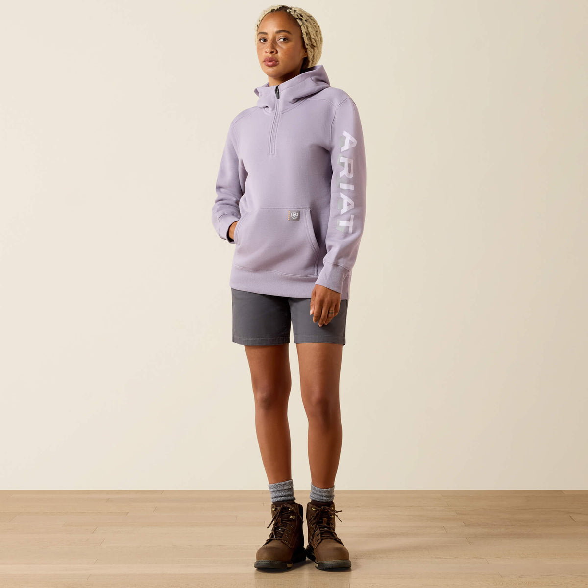 Rebar Lightweight Logo 1/2 Zip Hoodie Ariat Sale|Women|Work