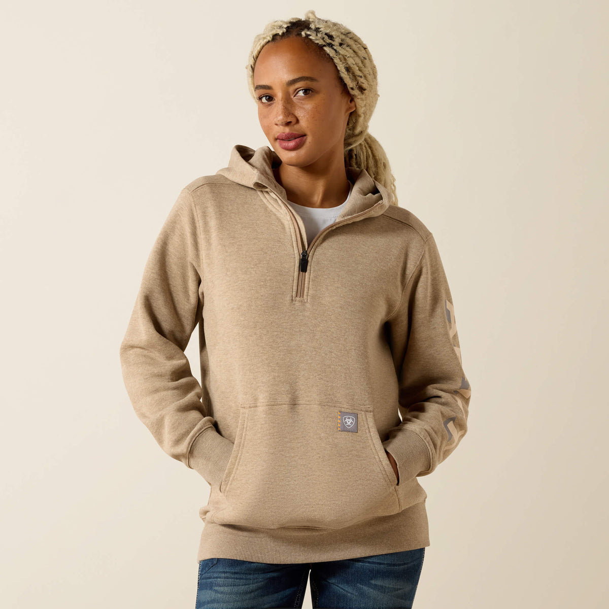 Rebar Lightweight Logo 1/2 Zip Hoodie Ariat Sale|Women