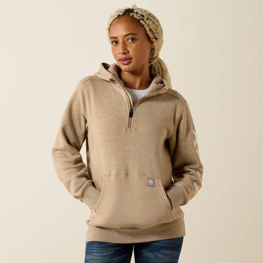 Rebar Lightweight Logo 1/2 Zip Hoodie Ariat Sale|Women