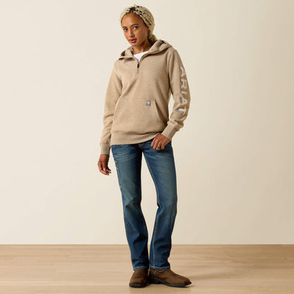 Rebar Lightweight Logo 1/2 Zip Hoodie Ariat Sale|Women